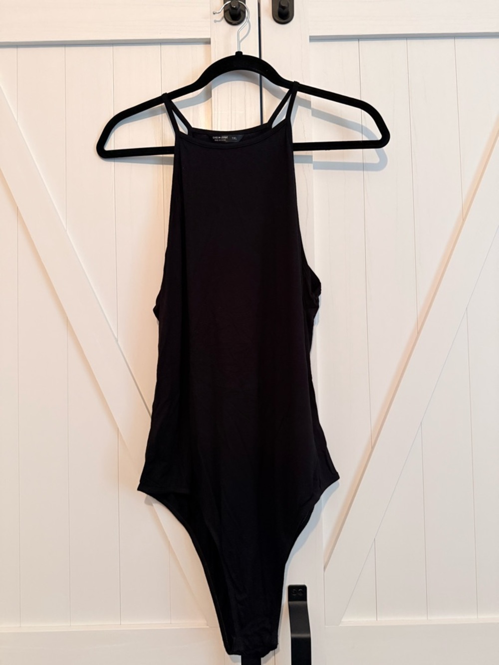 SHEIN Black High-Neck Bodysuit